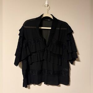 Gaby Italian Ruffled Chiffon Blouse 10
